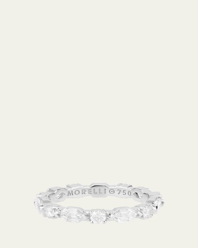 18K White Gold Elongated Hexagonal Diamond Ring